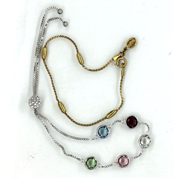 AVON & IBB bracelets 6" Avon gold tone, IBB 6" - 10" silver tone, crystals EUC - Picture 3 of 5